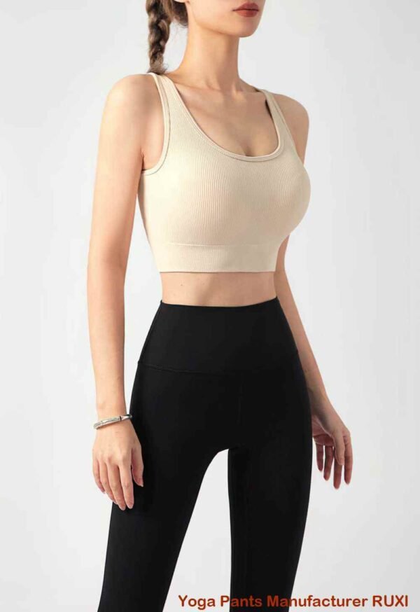Black Mesh Sports Bra for Active Wear Ruxi ng1773